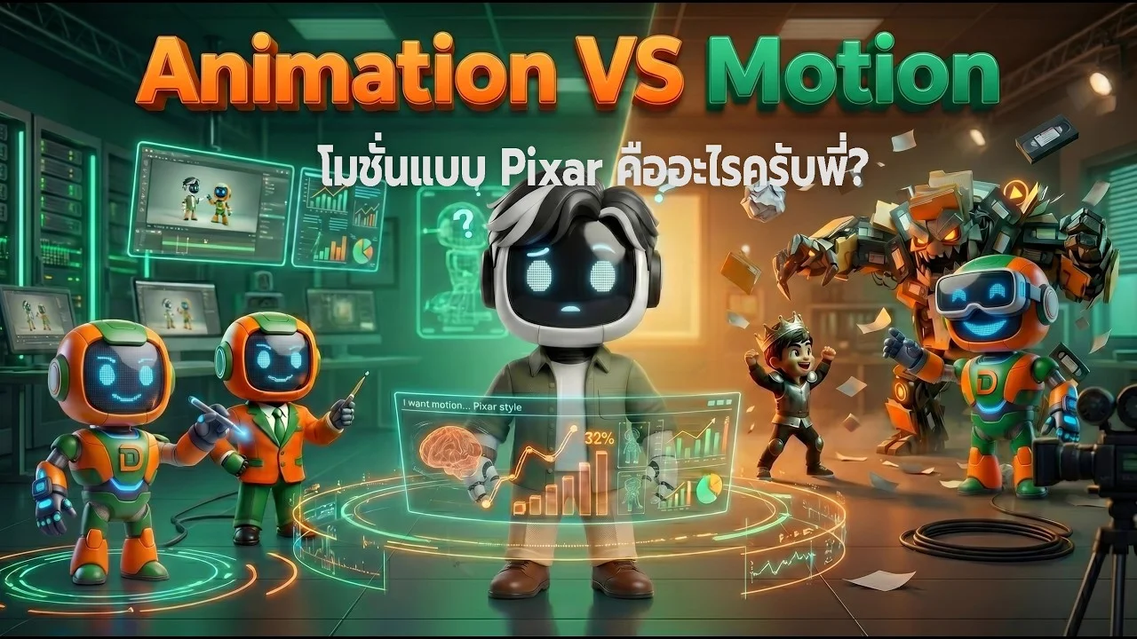 ภาพปก Animation vs Motion ต่างกันอย่างไร จาก D-WORK Originals